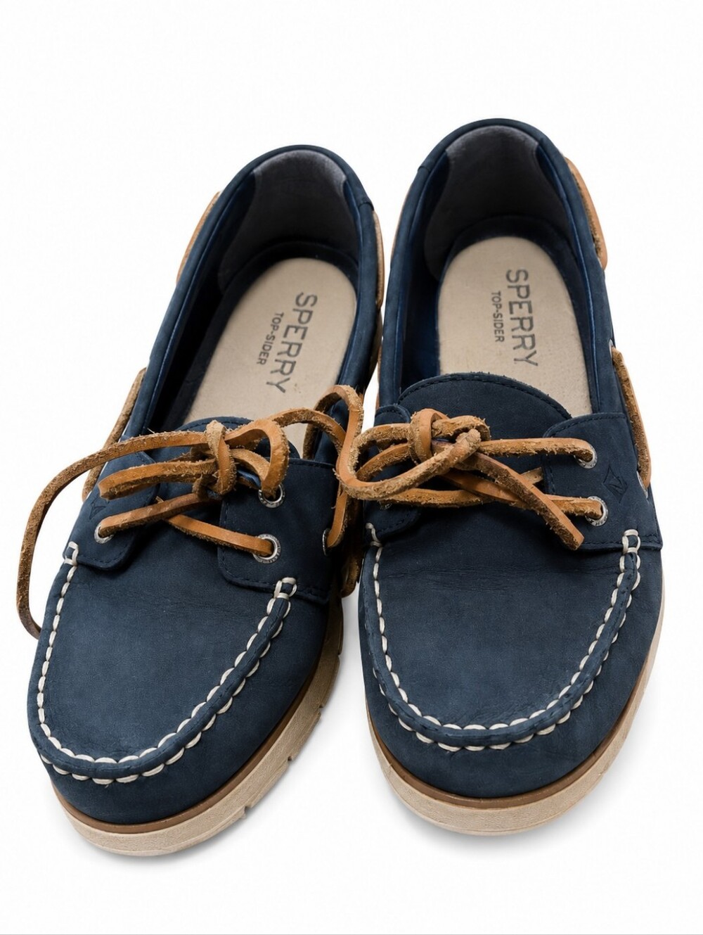 Sperry Top-Sider Women's Blue Leather Boat Shoes Size 6.5M Navy Lace-Up Loafers